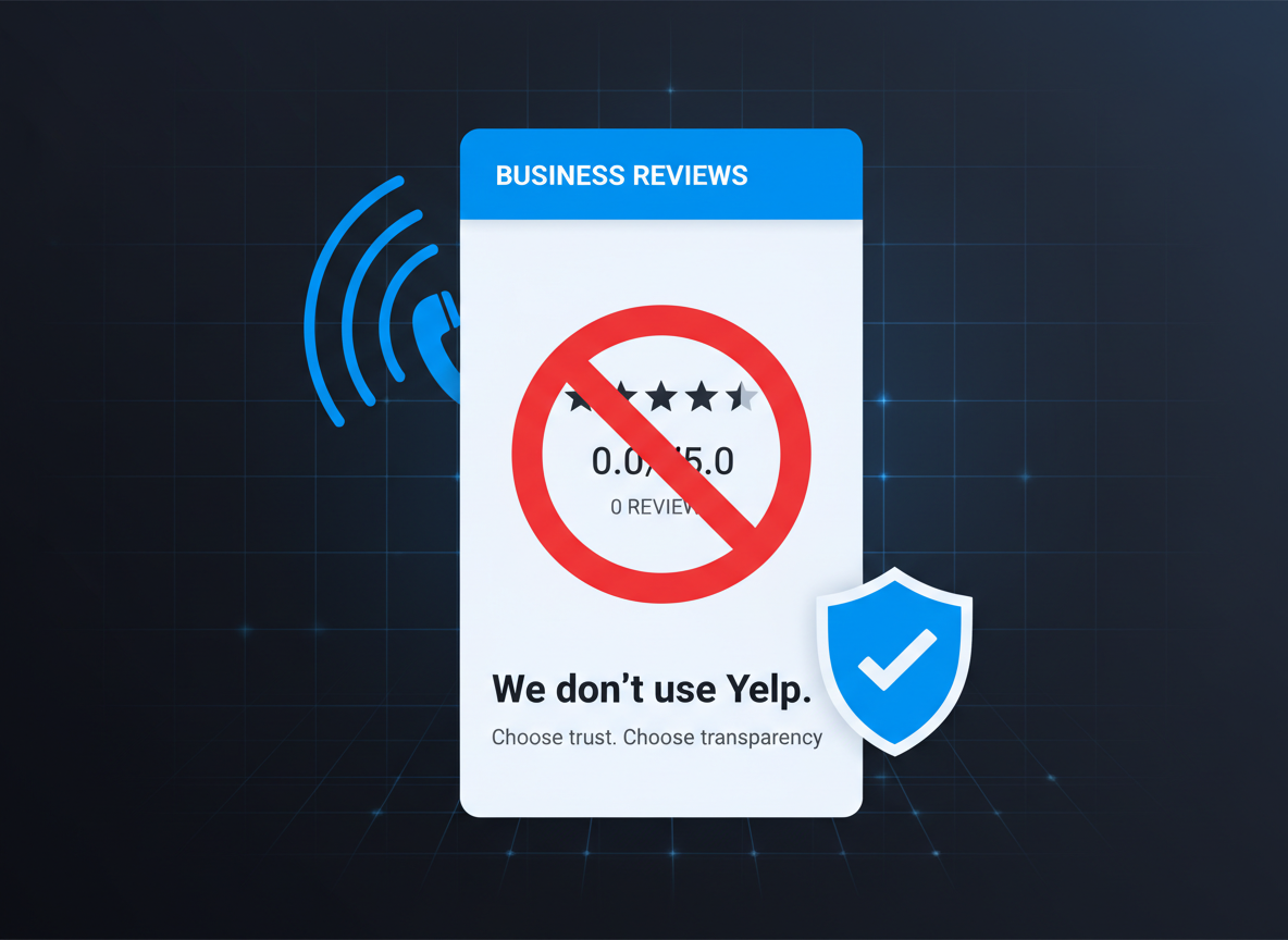 TNR Development Studio no Yelp review platform warning header image
